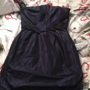 Formal purple dress with black waistline